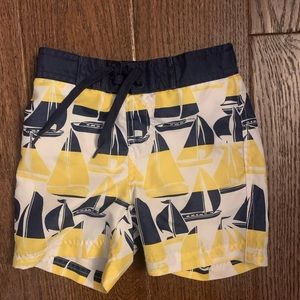 Janie and Jack sailboat swim trunks baby boy size 12-18 months